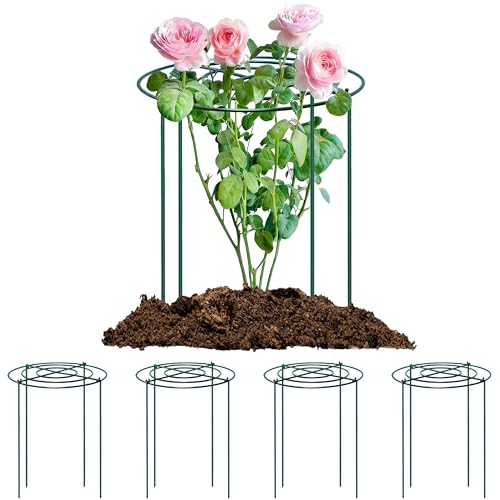 4pack Peony Cages and Supports, 18 x 24 Inch Four Legs Peony Cage, Heavy-Duty Peonies Support Cages, Peony Ring for Roses, Hydrangeas, Sage, Peonies, Cucumbers, Tomato - size: 18"X24"