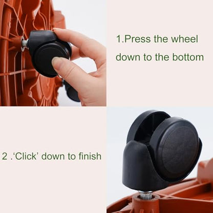 Doseno Rolling Plant Stand, Plant Caddy with Wheels, 13 in, 1 Pack, Brown - color: 1 Pack-Brown