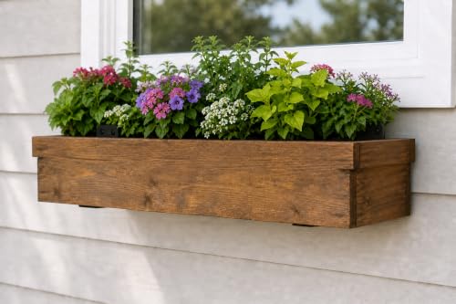 6-Inch Hidden Outdoor Window Box L Brackets, Black, 2 Brackets Included