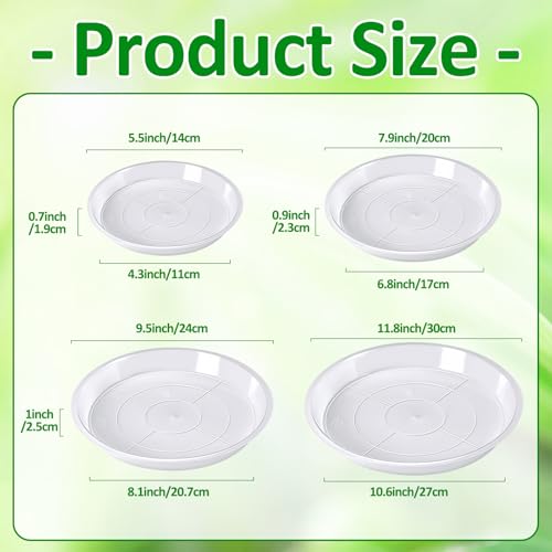 Augshy 18 Pack Plant Suacer 6/8/10/12 Inche Plant Drip Trays - color: Clear, size: 6/8/10/12 Inch
