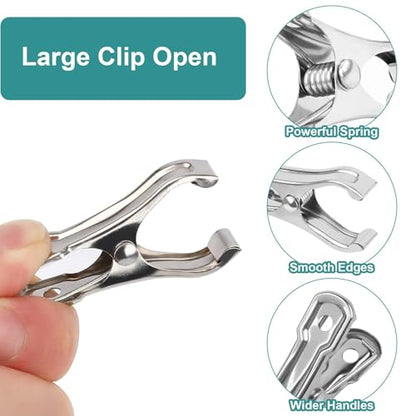 JULMELON 55 PCS Stainless Steel Garden Clips, Large Greenhouse Clamps