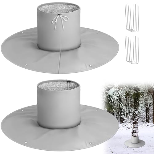 Adnee 2Pcs Palm Tree Root Protectors, 3-Layer Winter Tree Root Frost Covers - color: Gray