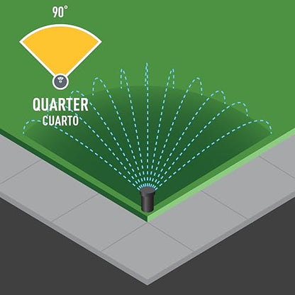 Orbit 80348 2" Professional Series Adjustable Pressure-Regulating Spray Sprinkler Body with 15' Quarter Pattern Nozzle - style: 15' Quarter Pattern