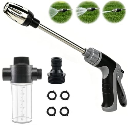 2026 Portable High Pressure Hose Nozzle with Foam Cannon Fits 3/4" Garden Hose,9.8" Wand,Locking Trigger for Car Washing,Pet Rinsing,Garden Watering & Outdoor Cleaning