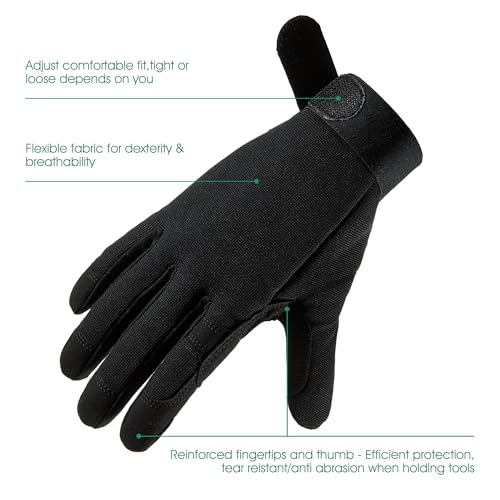 COOLJOB Thorn Proof Gardening Gloves for Men Women, Black, Large - color: Black, size: Large
