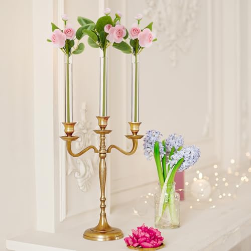 6 Pack 7.9" Glass Bud Vase Taper Candle Holder - size: 7.9"