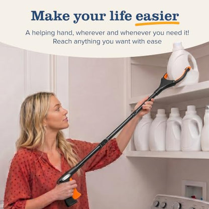 EZPIK Classic 40” Folding Grabber Reacher Tool with Dual Magnets, Heavy Duty Trash Picker Upper Grabber for Seniors & Disabled Users, Aluminum Pickup Tool for Everyday Reaching Aids (Black) - size: 40" Classic (Pack of 1) - Black
