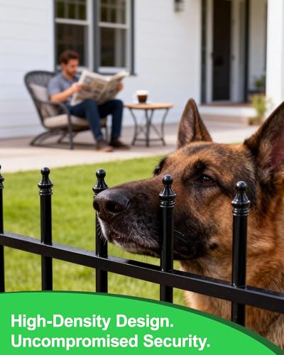 5-Panel Heavy-Duty Small Pet Fence, 13in H x 7ft L, Thickened Hollow Iron Tubes, No-Dig Portable Barrier for Rabbits, Gardens - size: 5 Pack - 13in(H) x 7.08Ft(L)