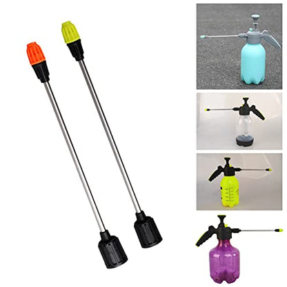 2 Pack Half-Gallon Garden Handheld Sprayer Nozzle Replacement with 10'' Extended Rod Adjustable Spraying Tips Parts for 0.5gal Garden Pump Sprayer Pressure Water Spray Bottle 2L Plant Mister