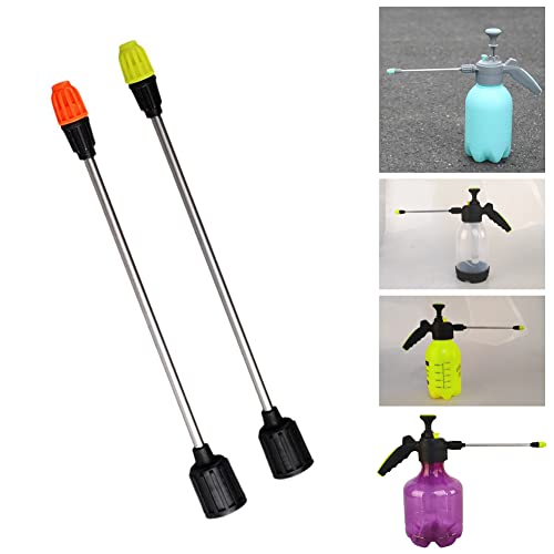2 Pack Half-Gallon Garden Handheld Sprayer Nozzle Replacement with 10'' Extended Rod Adjustable Spraying Tips Parts for 0.5gal Garden Pump Sprayer Pressure Water Spray Bottle 2L Plant Mister