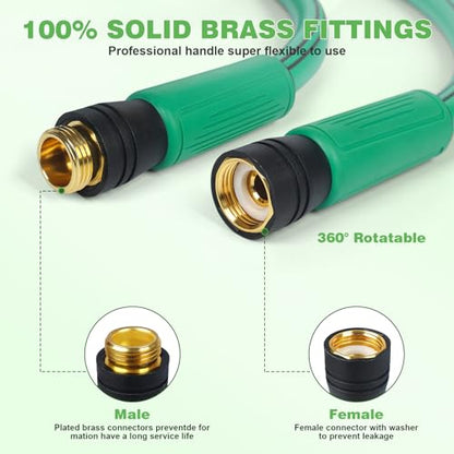 AIODE Heavy Duty Garden Hose, 5/8 in x 35 FT, Super Flexible Hybrid Rubber - size: 35FT