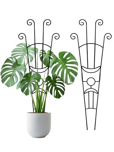 2 Pcs Tall Indoor Trellis, 33in Small Potted Climbing Trellis, Black - color: Black