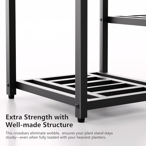 Metal Heavy Duty Plant Stand Indoor Outdoor,10 Tier Tall Plant Stands Holder,Large Wrought Iron Plant Shelves for Multi Pots,Black Tiered Flower Display Riser for Living Room,Patio,Balcony