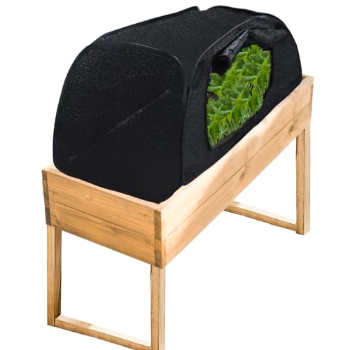 Pop Up Sun Shade for Raised Garden Bed, 47"X21"X18" Foldable Plant Shade Tent Garden Shade Tunnel 80% UV Resistant Sunblock Shades Cover Crop Cage with Bag and Stake for Outdoor Plants Heat Protection