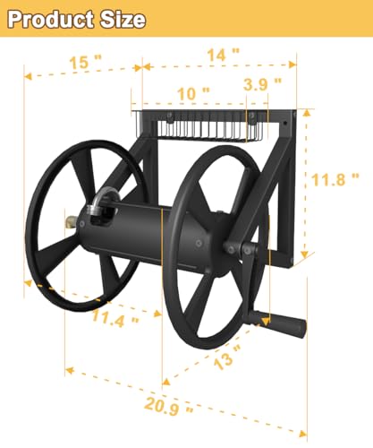 Artigarden Triangle Wall Mounted Garden Hose Reel Outdoor Hose Holder Black - color: Black