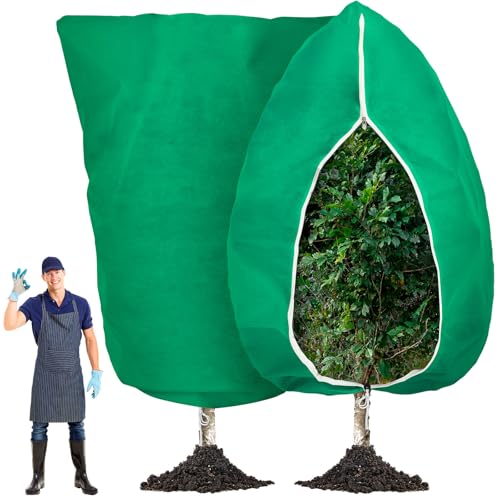 1 Pcs 15 x 20 ft Plant Covers Freeze Protection Extra Large Frost Cloth Plant Covers with Zipper Drawstring Winter Cold Weather Frost Blankets for Outdoor Palm Fruit Tree and Shrubs - color: Green, size: 15 x 20 ft