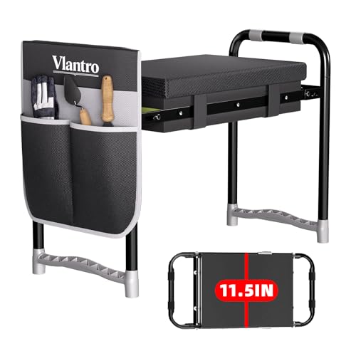 2-in-1 Garden Kneeler & Seat – Heavy Duty Foldable Gardening Bench, 400 lbs Capacity, Thick Removable Kneeling Pad, Waterproof Oxford Cushion, Portable Tool Pouch, for Seniors, Women, Mom