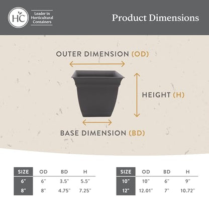 The HC Companies Eclipse Square Planter Pot, 10 Inch, Peridot Green, 2-Pack - color: Peridot Green, size: 10", style: Pack of 2