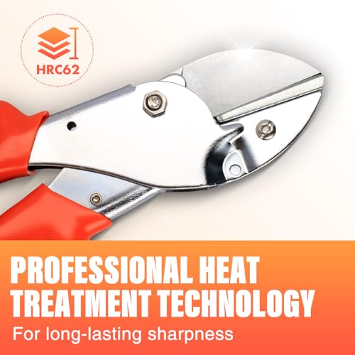 LeafLux 8" Professional Heavy Duty Anvil Pruning Shears with SK-5 Blades, Garden Shears for Dry Stems and Small Branches, Gardening Scissors, Clippers for Wood, Plastic, Rubber, Leather | LFXP1108 - color: 1108