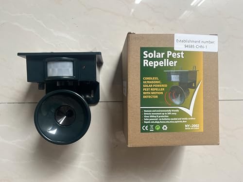 2026 Upgraded Ultrasonic Bird Repeller Solar Powered Outdoor Motion Activated Bird Pigeon Deterrents for Outside IP65 Woodpecker Goose Repellent Devices for Rooftops Porch Patio Balconies