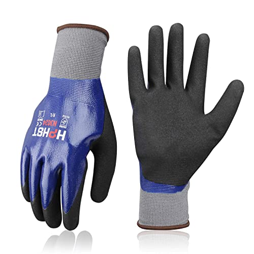 Waterproof Work Gloves, Working Safety Construction Gloves Heavy Duty Oil Resistant Gardening Gloves - size: XX-Large