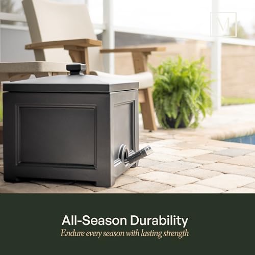 Mayne Fairfield Garden Hose Bin - Black - 17in L x 17in W x 18in H - Holds up to 100 ft. of standard garden hose (5858-B) - color: Black