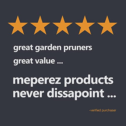 Premium garden shears, meperez pruning scissors gardening tools, pruners for flower, bushes, rose and fruit tree, use for florist, yard and orchard the plant clippers, sharp steel anvil snips