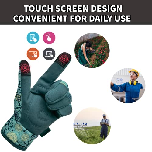 Cute Pattern Gardening Gloves,Thornproof Garden Glove,Gardener Gift - color: 1 Pair Per Pack-lake-blue, size: Medium