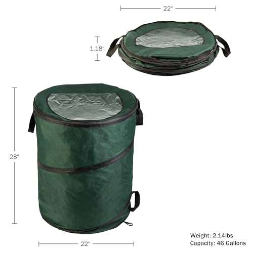 Wakeman Pop Up Outdoor Trash Can, Green, 46 Gallon - color: Green, size: 46-Gallon