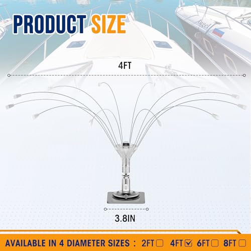 Buzzlett 4 Ft Bird Deterrent for Boats with PVC Base - size: 4 Feet