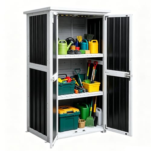 Aivituvin Outdoor Storage Cabinet,Weatherproof Plastic Shed with Adjustable Shelves,Outdoor Tool Storage for Patio,Garden,Backyard