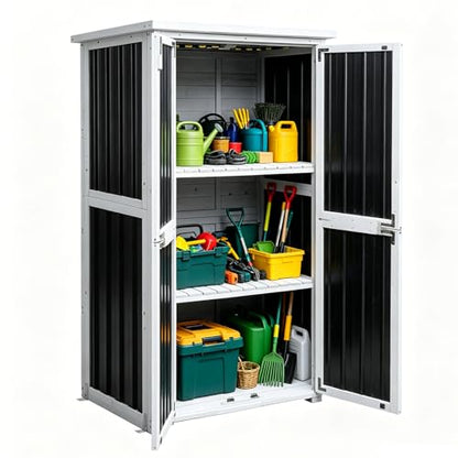 Aivituvin Outdoor Storage Cabinet,Weatherproof Plastic Shed with Adjustable Shelves,Outdoor Tool Storage for Patio,Garden,Backyard