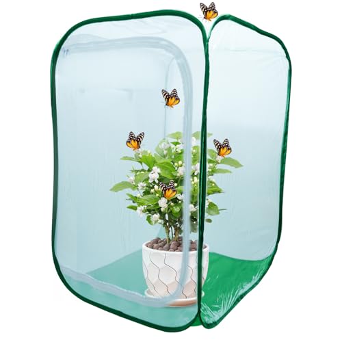 Butterfly Habitat Cage 23.6" Tall, Pop-up Insect Enclosure Mesh Terrarium