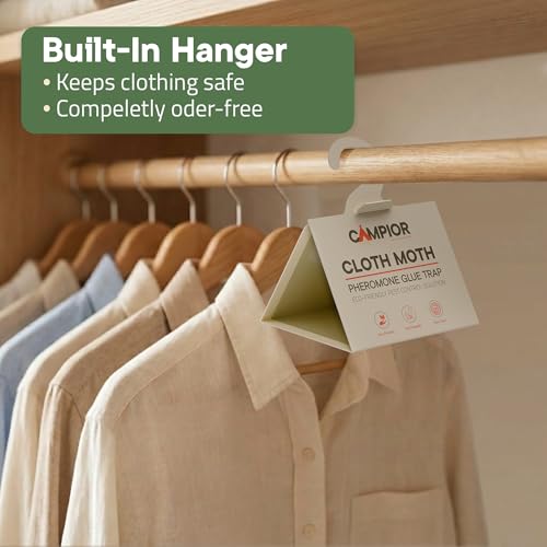 Clothing Moth Traps with Pheromones (2 Pack) Non‑Toxic, Sticky Glue Traps for Clothes Moth Treatment & Prevention, Case‑Making & Web‑Spinning Moths, for Closets & Storage, Protects Clothes & Carpets - size: 2-pk Cloth