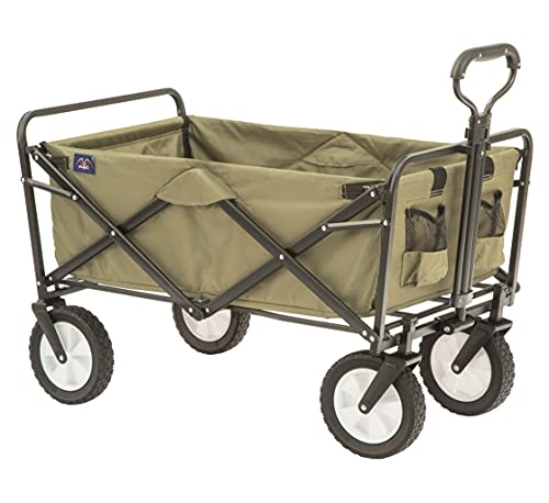 Mac Sports Folding Steel Frame Garden Utility Wagon Cart, Green (for Parts) - color: Green