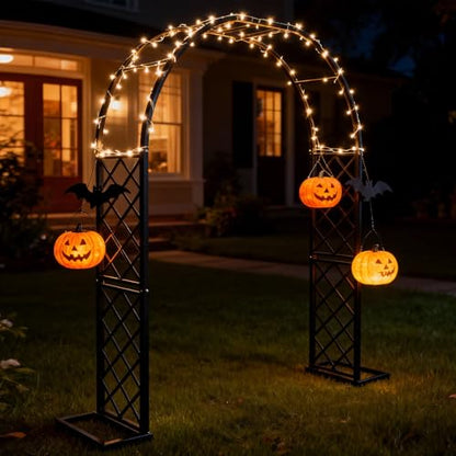 Heavy Duty Garden Arch Trellis, 110.2 x 89.7in Galvanized Steel Arbor