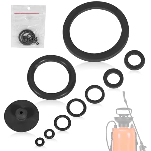 10Pcs Sprayer Seal Rings Kit - NBR Rubber O-Rings & Gaskets Replacement for Most 1 Gallon (3L), 1.3 Gallon (5L), 2 Gallon (8L) Garden Pressurized Hand Sprayers - Durable Pump Repair Parts - color: black -1 pack