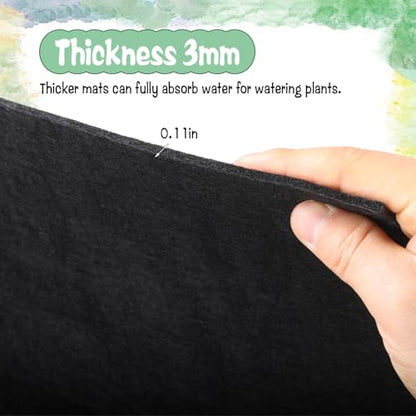 Automatic Plant Watering Mat 3mm Thick Self Watering Capillary Mat 9.2Ft x 25In Felt Plant Water Wicking Mat for Greenhouse Hydroponics Indoor Potted Plants Seed Sprouting Hydroponics Potted Plants
