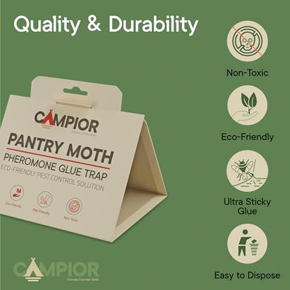 Pantry Moth Traps with Pheromones (20 Pack) – Non‑Toxic, Odor‑Free Sticky Glue Traps for Pantry Moth Treatment & Prevention, Targets Web‑Spinning Food Moths, for Kitchens & Food Storage - size: 20-pk Pantry