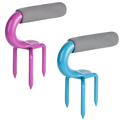 Hand Tiller Garden Tool Lawn Aerator Spike Manual Tool 2 Pack - color: Purple and Blue