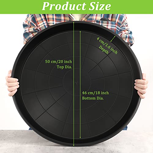 Eccliy 12 Pcs Plastic Plant Saucers Tray, Black, 20 Inch, Round - color: Black, size: 20 Inch, style: Round