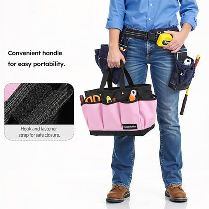 Housolution 14 Inch Gardening Tote Bag, Garden Tool Storage Bag, Pink - color: Pink, size: 14 Inch
