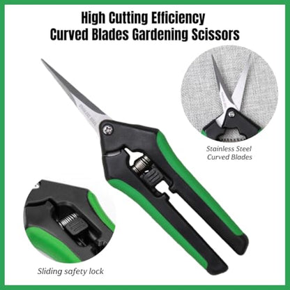 LDK 6 Pack Curved Blades Gardening Hand Pruner Pruning Snip - color: 6 Pack Curved