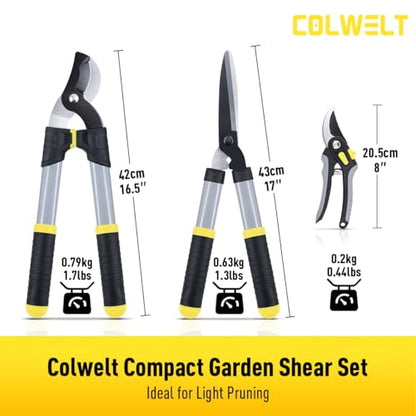 Colwelt Loppers Hedge Clippers Garden Shears 3Pcs, 17’’ Gardening Scissors