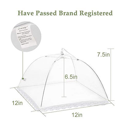Onarway 3 Pack Food Covers 12 Inch Pop-Up Encrypted Mesh Plate Serving Tent - size: 12 inch x 3 packs