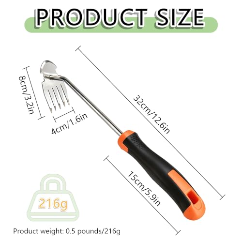 Weed Puller Tool, Multi-Purpose 5 Teeth Weed Remover Tool for Gardening