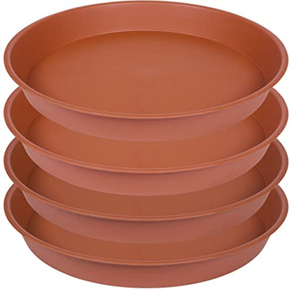 4 Pack of 18 19 inch Plant Saucer, Deep Heavy Duty Plastic Saucer 18" Round, Plant Tray for Pots, Plant Saucers for Indoors, Plant Trays for Planter 17-20" (19 inch, Terracotta) - size: 19" (4 pack)