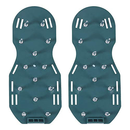 Lawn Aerator Sandals, Soil Loosening Aerator Spiked Shoes, Gardening Tool with 26 Iron Spikes, Adjustable Straps for Grass Lawn Garden Patio, Durable PP Plastic Material (3 Straps)
