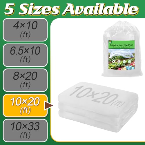 Alphatool 10x20ft Large Garden Netting, Ultra Fine Mesh Plant Covers - size: 10 x 20 ft