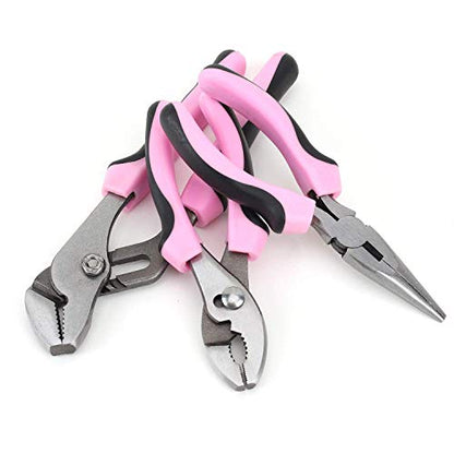 FASTPRO 220-Piece Pink Tool Set, Home Repairing Tool Kit for Women - color: Pink